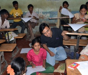 With kids of a govt school With kids of a govt school