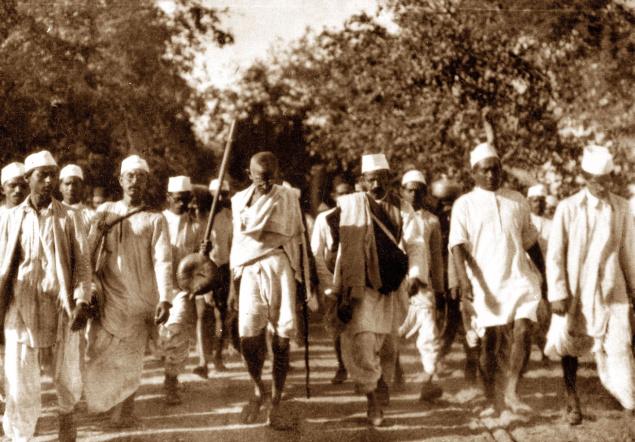 Image result for Gandhi’s march to Dandi, 240 miles away,