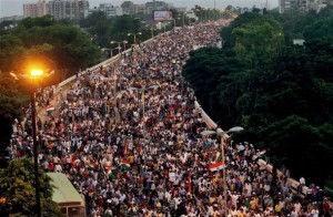More than a lakh people march from India Gate to Ramlila Grounds on 21 Aug